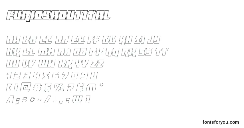 Furiosaoutital-fontti – aakkoset, numerot, erikoismerkit