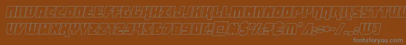furiosaoutital-Schriftart – Graue Schriften auf braunem Hintergrund