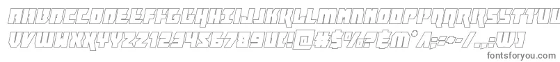 フォントfuriosaoutital – 白い背景に灰色の文字