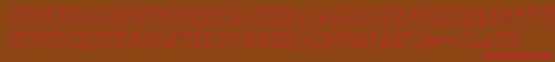 Weitere Informationen zur furiosaoutital-Schriftart furiosaoutital-Schriftart – Rote Schriften auf braunem Hintergrund