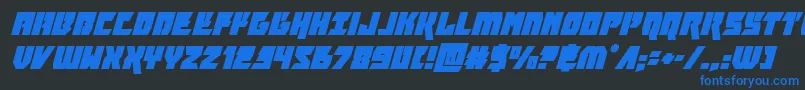 Czcionka furiosasuperital – niebieskie czcionki na czarnym tle