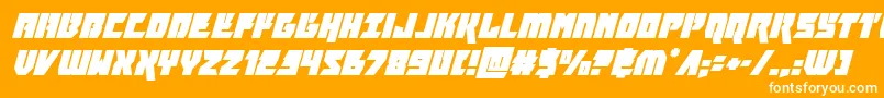 furiosasuperital-Schriftart – Weiße Schriften auf orangefarbenem Hintergrund