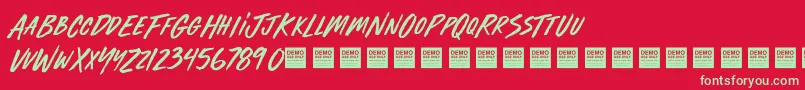 fuente Furious Styles   Demo – Fuentes Verdes Sobre Fondo Rojo