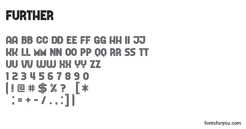 Czcionka Further – alfabet, cyfry, specjalne znaki