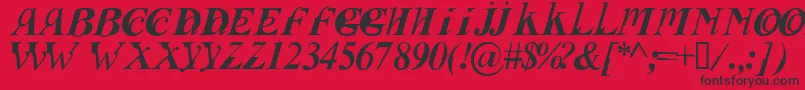 FUSII    Font – Black Fonts on Red Background