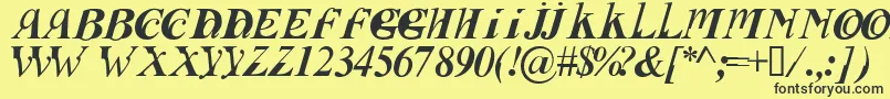 Weitere Informationen zur FUSII   -Schriftart FUSII   -Schriftart – Schwarze Schriften auf gelbem Hintergrund