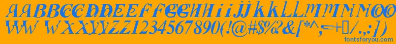 Weitere Informationen zur FUSII -Schriftart FUSII -Schriftart – Blaue Schriften auf orangefarbenem Hintergrund