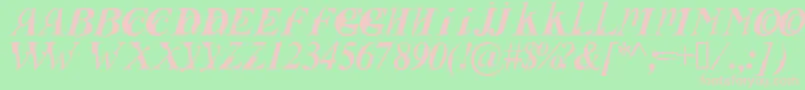 FUSII    Font – Pink Fonts on Green Background