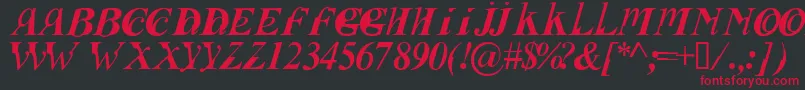 フォントFUSII    – 黒い背景に赤い文字