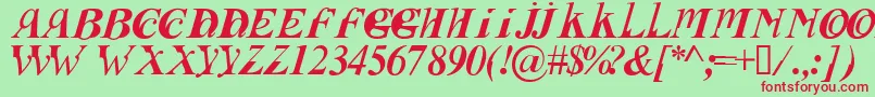 FUSII    Font – Red Fonts on Green Background