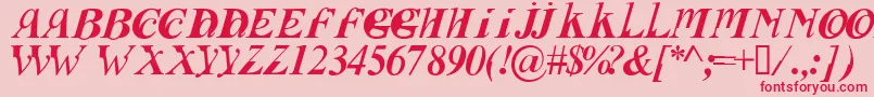 FUSII    Font – Red Fonts on Pink Background