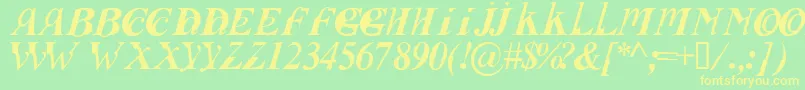 FUSII    Font – Yellow Fonts on Green Background