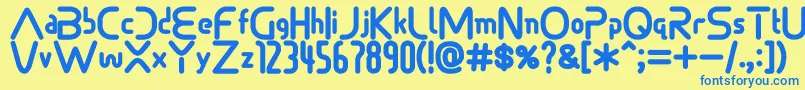 Sonicdemonfont Font – Blue Fonts on Yellow Background