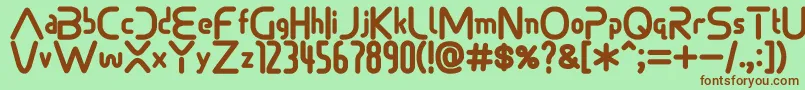 Fonte Sonicdemonfont – fontes marrons em um fundo verde