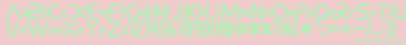 フォントSonicdemonfont – ピンクの背景に緑の文字