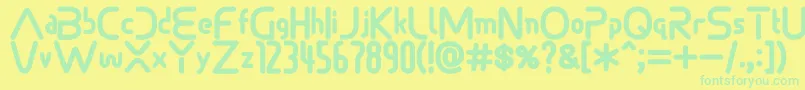 Sonicdemonfont Font – Green Fonts on Yellow Background