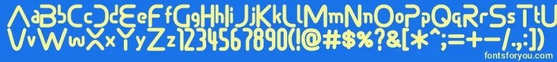 フォントSonicdemonfont – 黄色の文字、青い背景