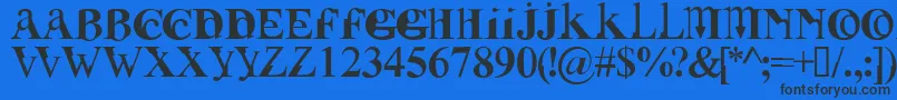 FUSIRG  -fontti – mustat fontit sinisellä taustalla