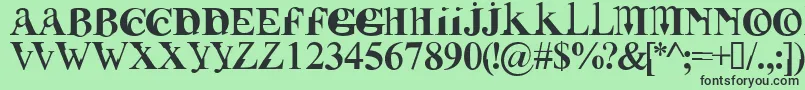 FUSIRG  -fontti – mustat fontit vihreällä taustalla
