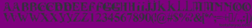 Шрифт FUSIRG   – чёрные шрифты на фиолетовом фоне