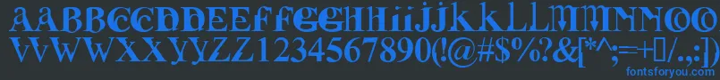 フォントFUSIRG   – 黒い背景に青い文字