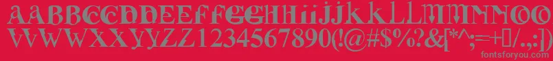 FUSIRG  -Schriftart – Graue Schriften auf rotem Hintergrund