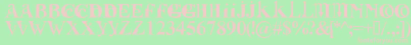 FUSIRG  -fontti – vaaleanpunaiset fontit vihreällä taustalla
