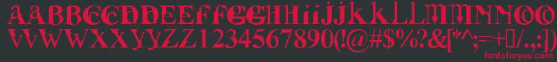 FUSIRG  -Schriftart – Rote Schriften auf schwarzem Hintergrund