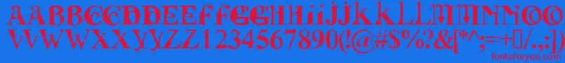 fuente FUSIRG   – Fuentes Rojas Sobre Fondo Azul