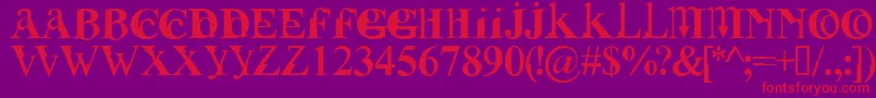 Шрифт FUSIRG   – красные шрифты на фиолетовом фоне