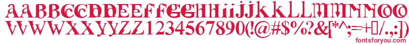 FUSIRG  -Schriftart – Rote Schriften auf weißem Hintergrund