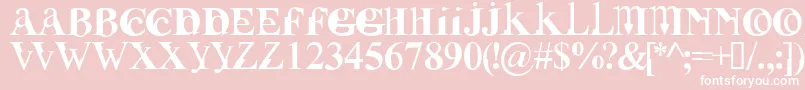 FUSIRG  -fontti – valkoiset fontit vaaleanpunaisella taustalla
