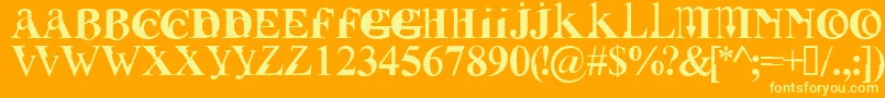 Czcionka FUSIRG   – żółte czcionki na pomarańczowym tle