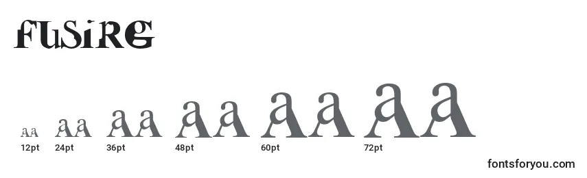 Размеры шрифта FUSIRG   (127461)