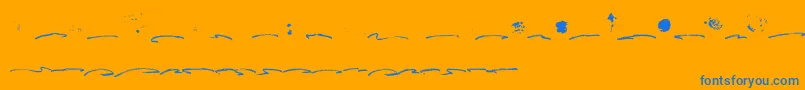 Fusterd Bonus-Schriftart – Blaue Schriften auf orangefarbenem Hintergrund