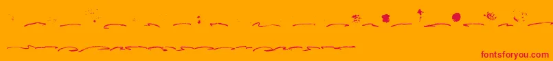 Fusterd Bonus-Schriftart – Rote Schriften auf orangefarbenem Hintergrund