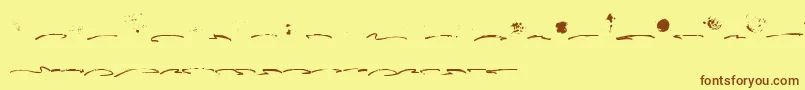 フォントFusterd Bonus – 茶色の文字が黄色の背景にあります。
