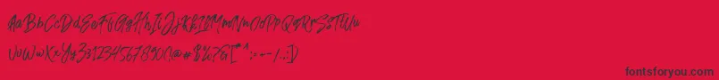 Fusterd Brush-Schriftart – Schwarze Schriften auf rotem Hintergrund