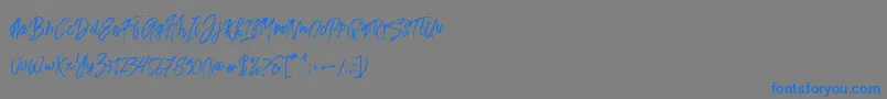 Fusterd Brush-Schriftart – Blaue Schriften auf grauem Hintergrund