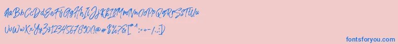 Fusterd Brush Font – Blue Fonts on Pink Background