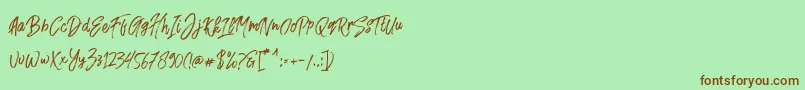 Fusterd Brush Font – Brown Fonts on Green Background