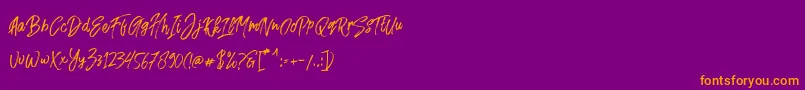 Fusterd Brush Font – Orange Fonts on Purple Background