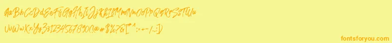 Fusterd Brush Font – Orange Fonts on Yellow Background