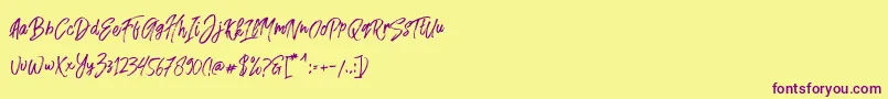 Fusterd Brush Font – Purple Fonts on Yellow Background