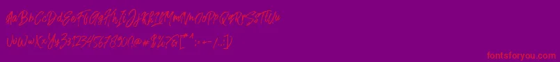 Fusterd Brush Font – Red Fonts on Purple Background