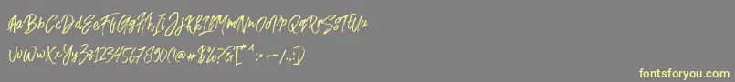 Fusterd Brush-Schriftart – Gelbe Schriften auf grauem Hintergrund