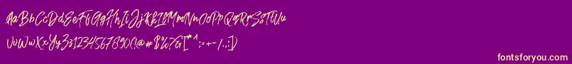 Fusterd Brush Font – Yellow Fonts on Purple Background