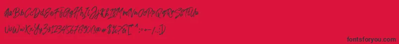 フォントFusterd Brush – 赤い背景に黒い文字
