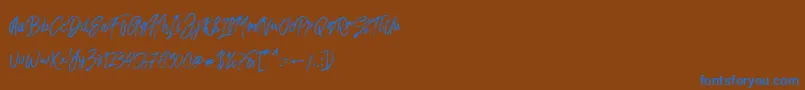 Fusterd Brush Font – Blue Fonts on Brown Background