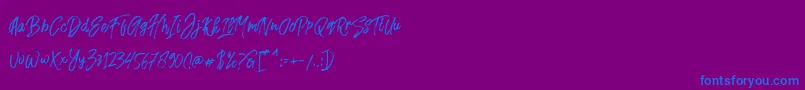 Fusterd Brush Font – Blue Fonts on Purple Background